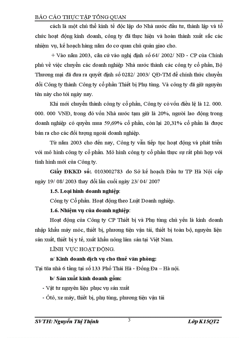 image for page Báo cáo thực tập tổng hợp tại Công ty cổ phần Thiết bị Phụ tùng MACHINCO