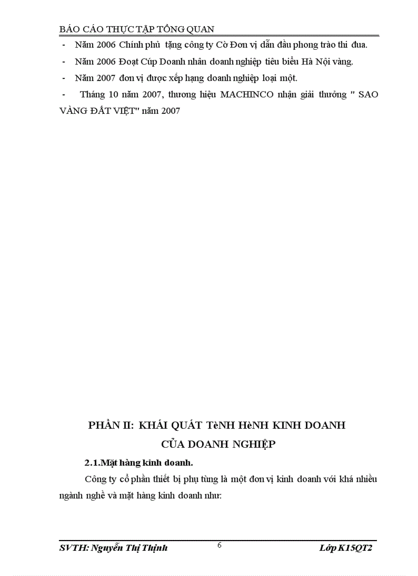 image for page Báo cáo thực tập tổng hợp tại Công ty cổ phần Thiết bị Phụ tùng MACHINCO