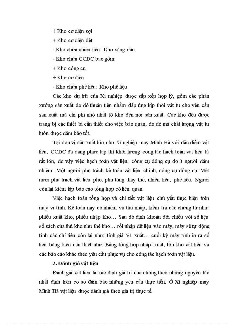 image for page Tổ chức kế toán nguyên vật liệu và phân tích tình hình quản lý sử dụng nguyên vật liệu tại Xí nghiệp may Minh Hà 1
