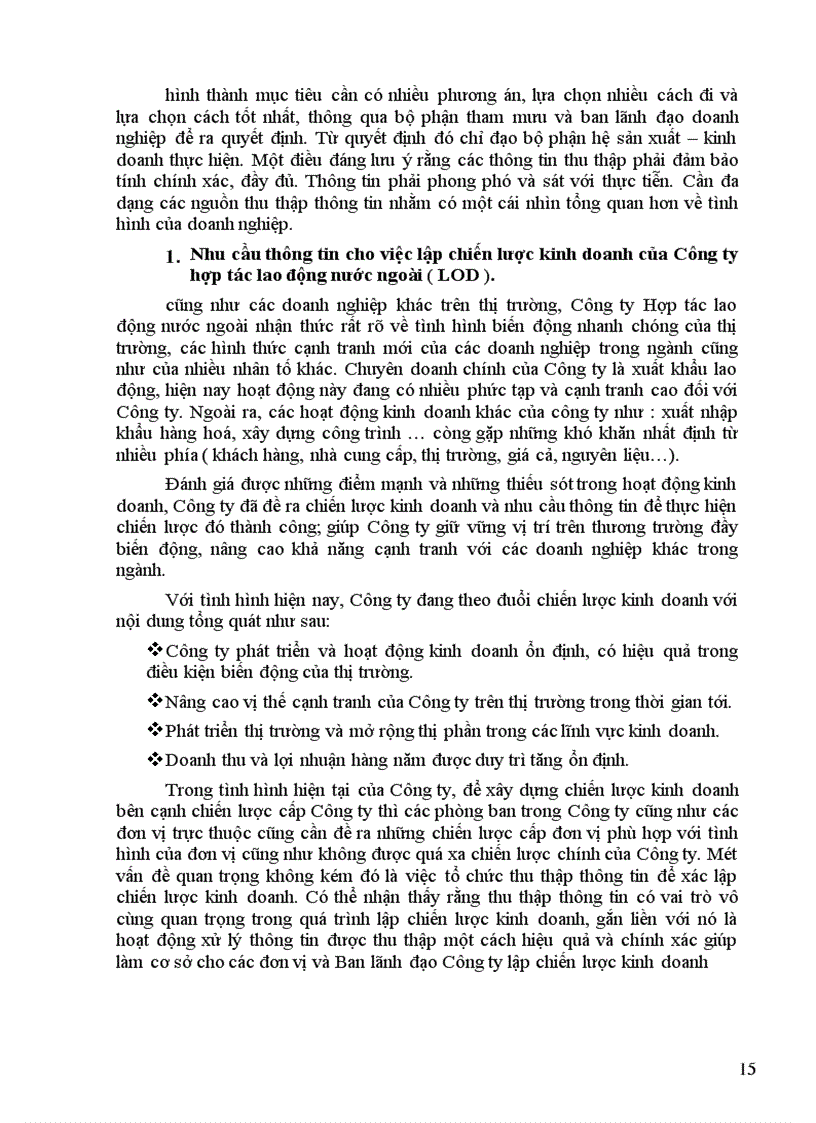 image for page Nhu cầu thông tin cho việc lập Chiến lược kinh doanh của doanh nghiệp 1