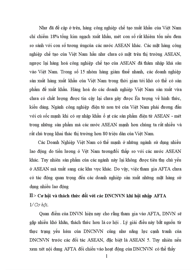 image for page Hội nhập AFTA Cơ hội và thách thức đối với các doanh nghiệp công nghiệp Việt Nam 1