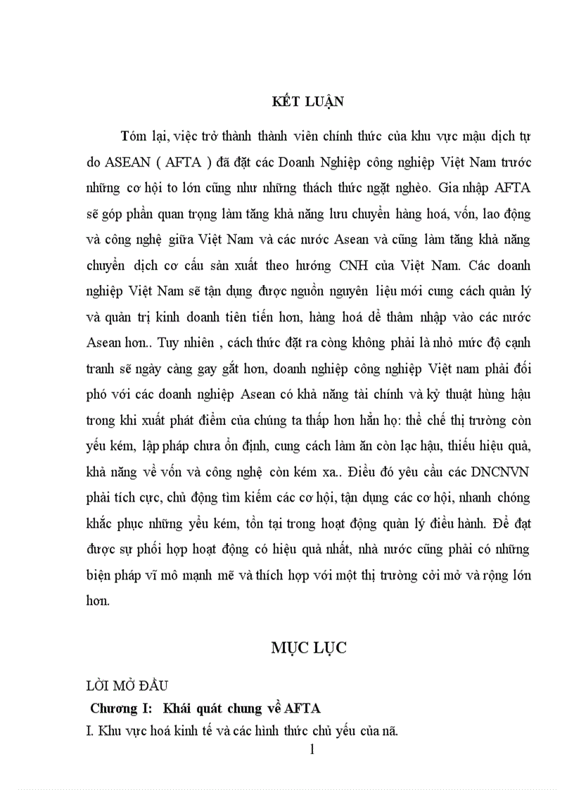image for page Hội nhập AFTA Cơ hội và thách thức đối với các doanh nghiệp công nghiệp Việt Nam 1