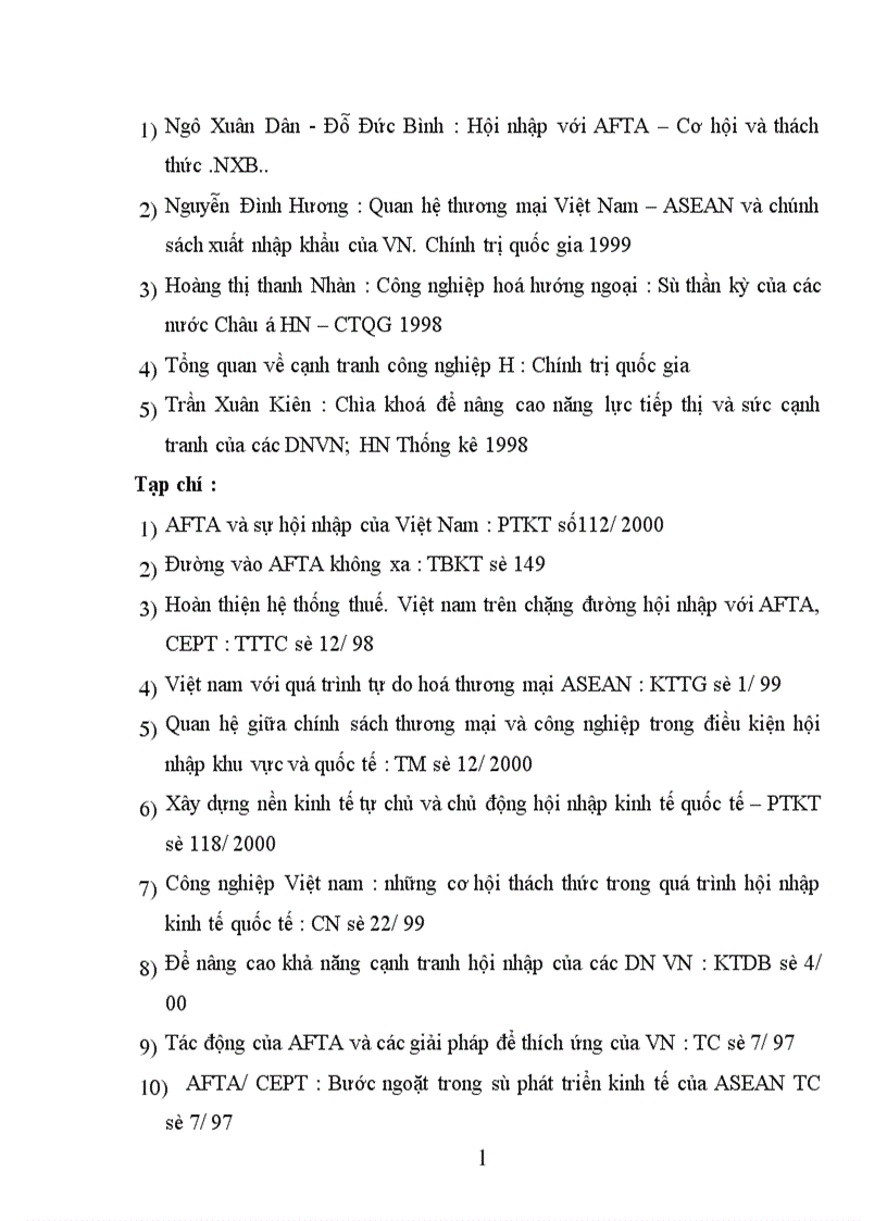 image for page Hội nhập AFTA Cơ hội và thách thức đối với các doanh nghiệp công nghiệp Việt Nam 1