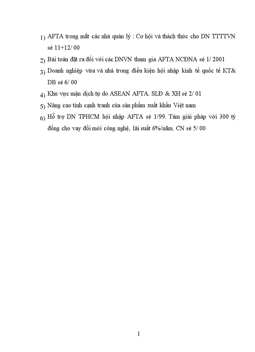 image for page Hội nhập AFTA Cơ hội và thách thức đối với các doanh nghiệp công nghiệp Việt Nam 1