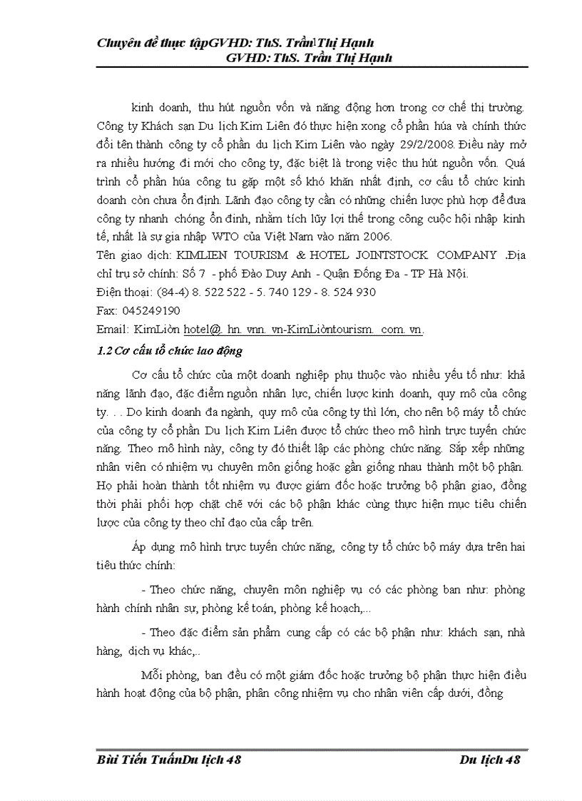 image for page Nâng cao chất lượng đội ngũ lao động của bộ phận bàn tại nhà hàng Hoa Sen 6 thuộc công ty cổ phần du lịch Kim Liên 1