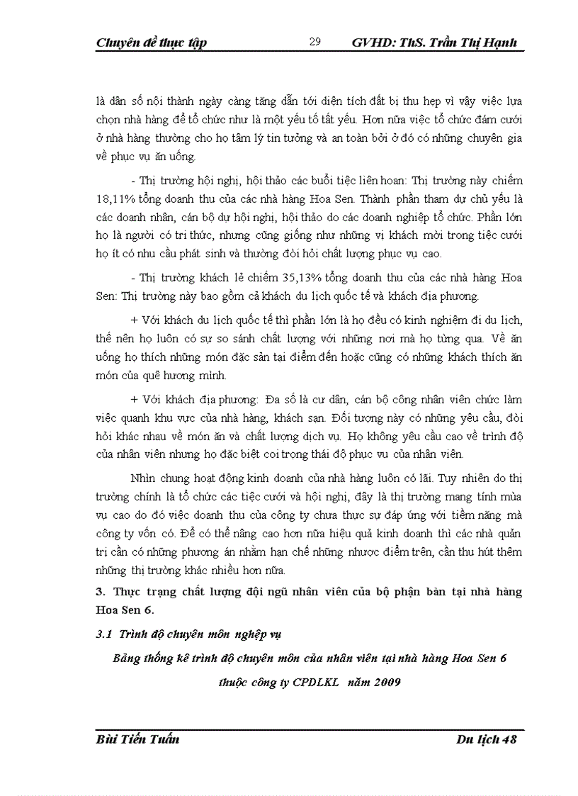 image for page Nâng cao chất lượng đội ngũ lao động của bộ phận bàn tại nhà hàng Hoa Sen 6 thuộc công ty cổ phần du lịch Kim Liên 1