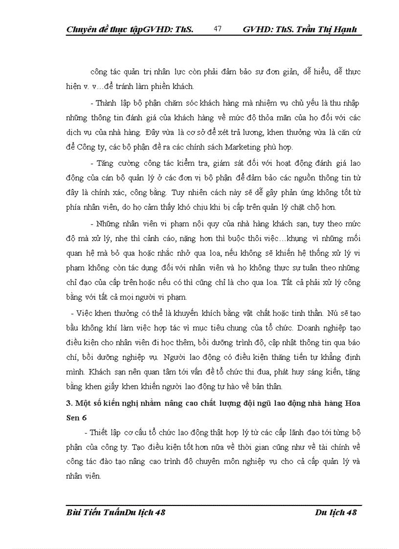 image for page Nâng cao chất lượng đội ngũ lao động của bộ phận bàn tại nhà hàng Hoa Sen 6 thuộc công ty cổ phần du lịch Kim Liên 1