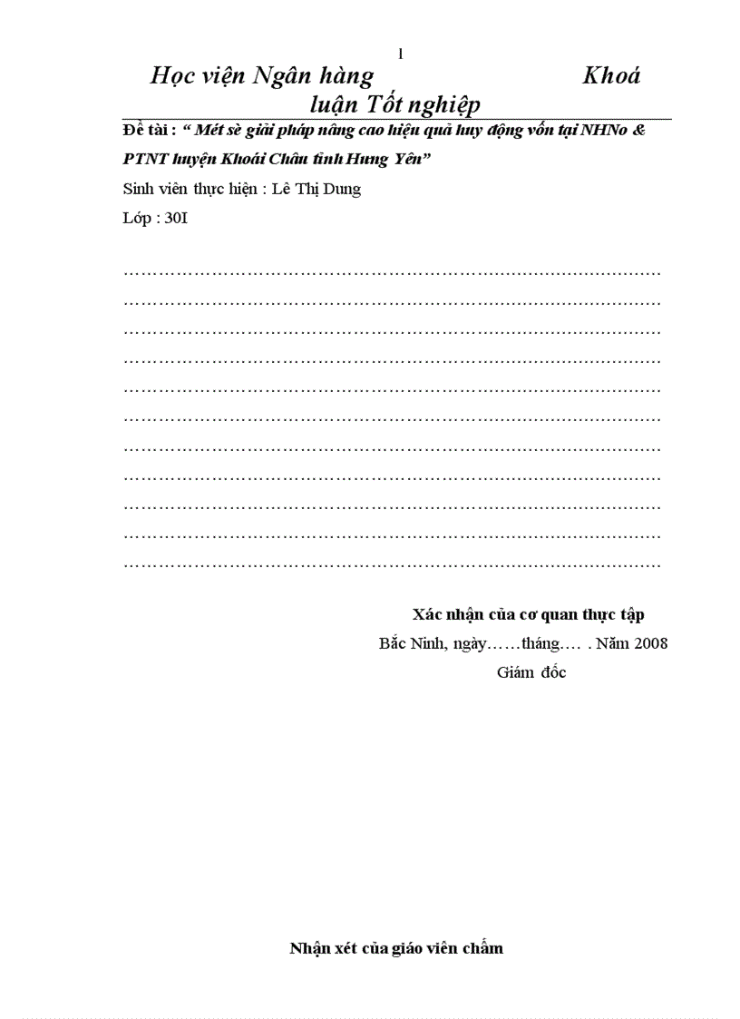 image for page Một số giải pháp nâng cao hiệu quả huy động vốn tại NHNo PTNT huyện Khoái Châu tỉnh Hưng Yên 1