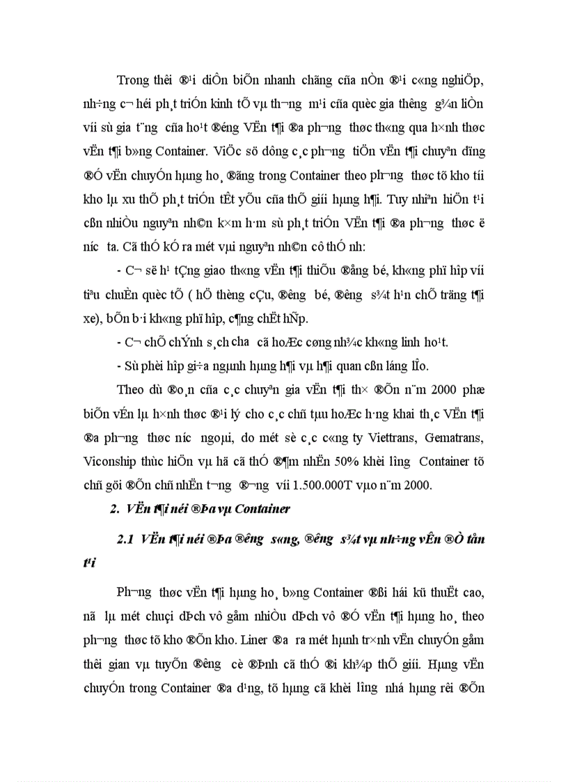 image for page Vận tải Đa phương thức quốc tế thực trạng và hướng phát triển ở khu vực phía Bắc 1