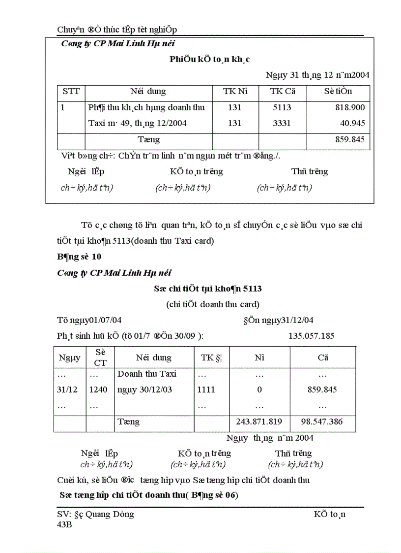 image for page Hoàn thiện hạch toán doanh thu xác định kết quả kinh doanh tại Công ty Cổ phần Mai Linh Hà Nội 1