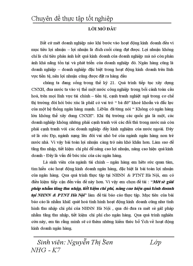 image for page Một số giải pháp nhằm tăng thu nhập tiết kiệm chi phí nâng cao hiệu quả kinh doanh tại NHNN PTNT Hà Nội