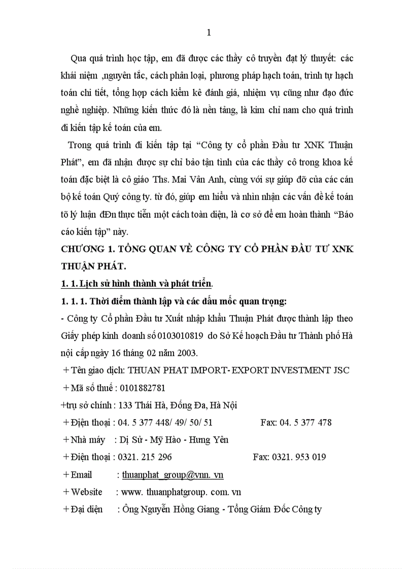 image for page Đánh giá thực trạng tổ chức kế toán tại Công ty cổ phần Đầu tư XNK Thuận Phát