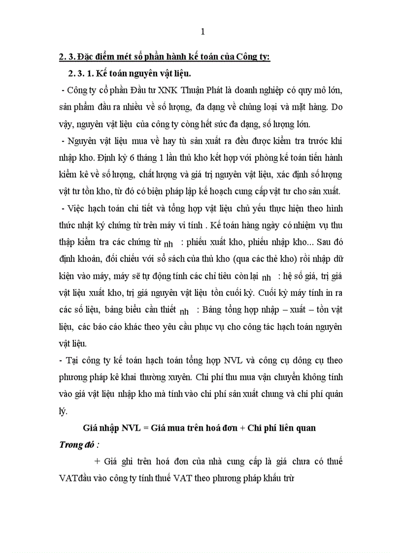 image for page Đánh giá thực trạng tổ chức kế toán tại Công ty cổ phần Đầu tư XNK Thuận Phát