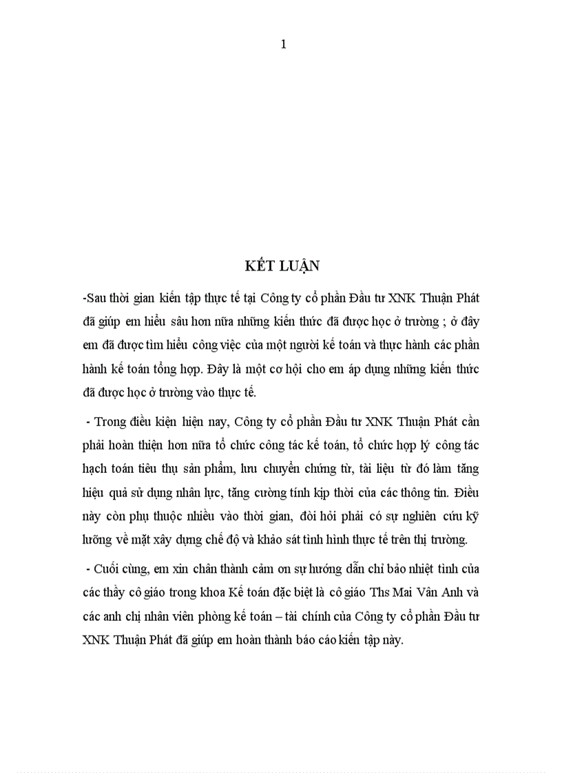 image for page Đánh giá thực trạng tổ chức kế toán tại Công ty cổ phần Đầu tư XNK Thuận Phát