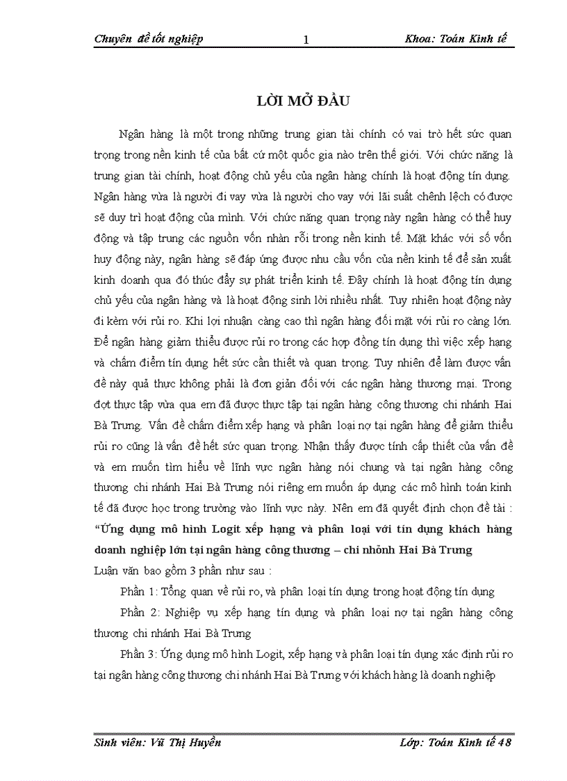 image for page Ứng dụng mô hình Logit xếp hạng và phân loại với tín dụng khách hàng doanh nghiệp lớn tại ngân hàng công thương chi nhánh Hai Bà Trưng