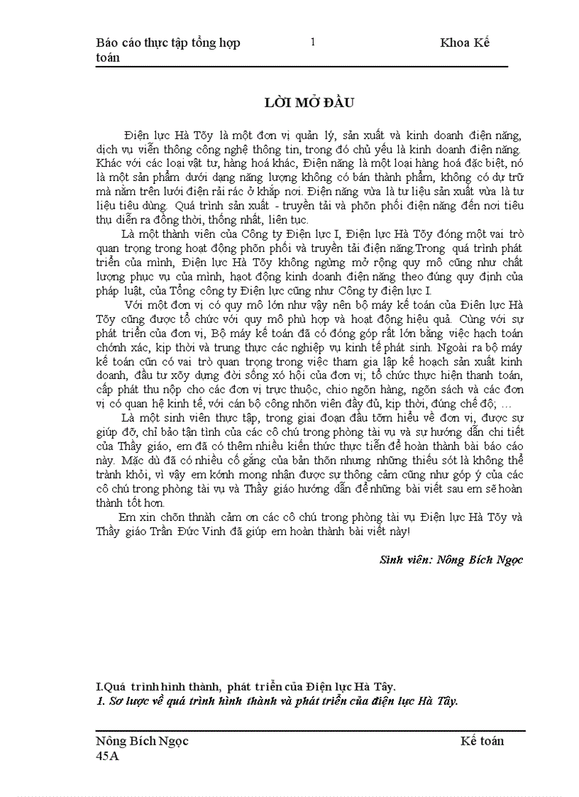 image for page Đặc điểm tổ chức một số phần hành kế toán chủ yếu của Điện lực Hà Tây