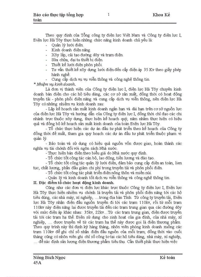 image for page Đặc điểm tổ chức một số phần hành kế toán chủ yếu của Điện lực Hà Tây