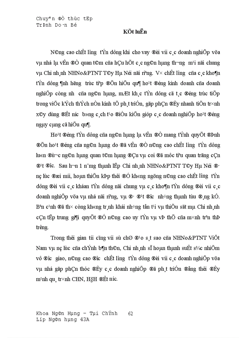image for page Giải pháp nâng cao chất lượng tín dụng đối với các doanh nghiệp vừa và nhỏ tại Chi nhánh NHNo PTNT Tây Hà Nội 1