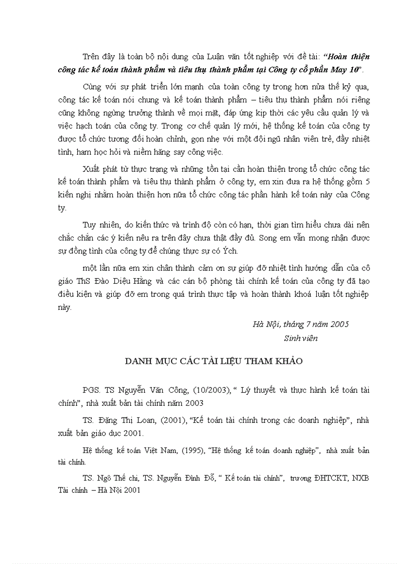 image for page Hoàn thiện công tác kế toán thành phẩm và tiêu thụ thành phẩm tại Công ty cổ phần May 10 1