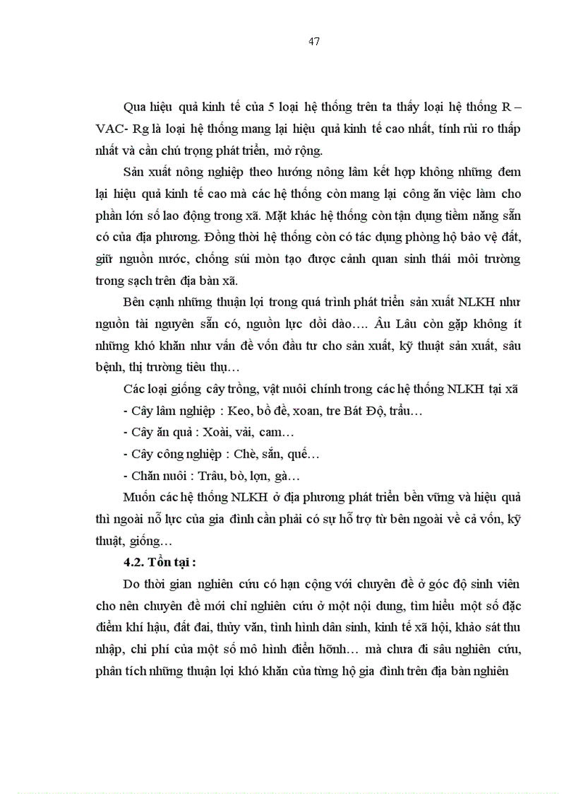 image for page Đánh giá hiệu quả kinh tế một số hệ thống Nông Lâm kết hợp tại xã Âu Lâu Thành phố Yên Bái tỉnh Yên Bái