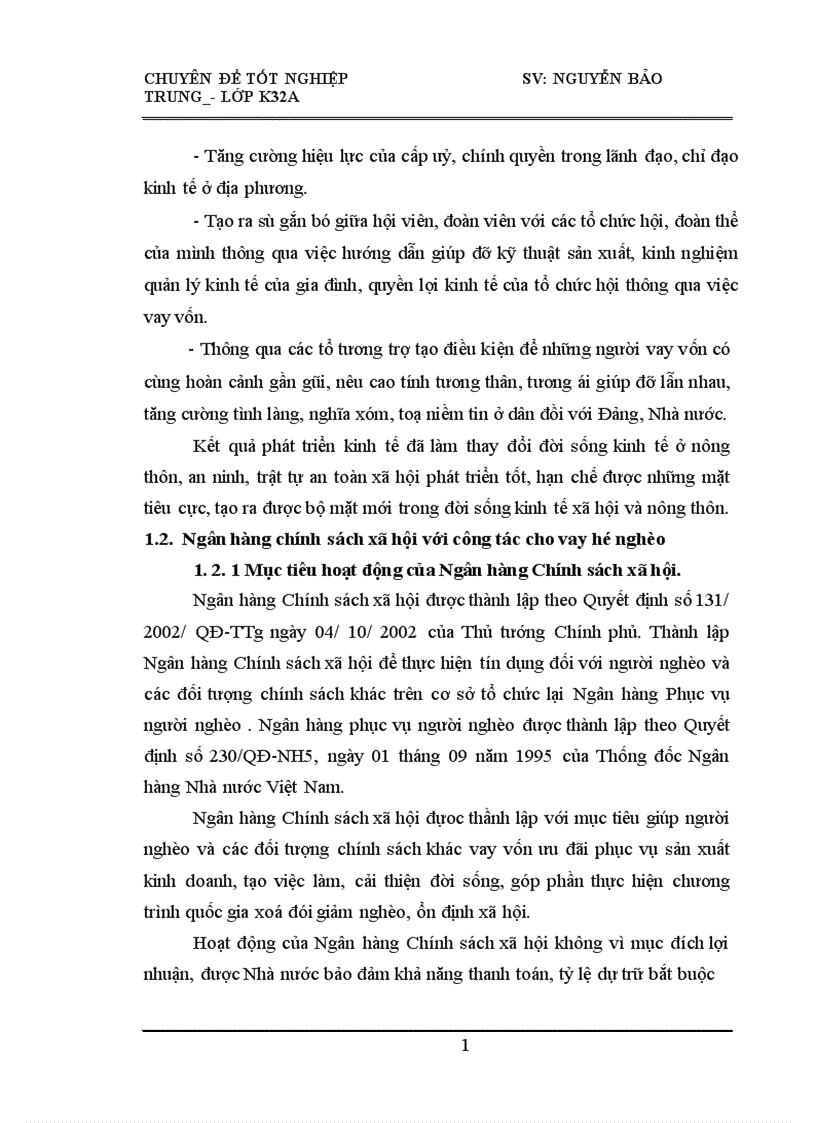 image for page Cho vay hộ nghèo tại Ngân hàng Chính sách xã hội Huyện Như Thanh Tỉnh Thanh Hoá Thực trạng và giải pháp 1