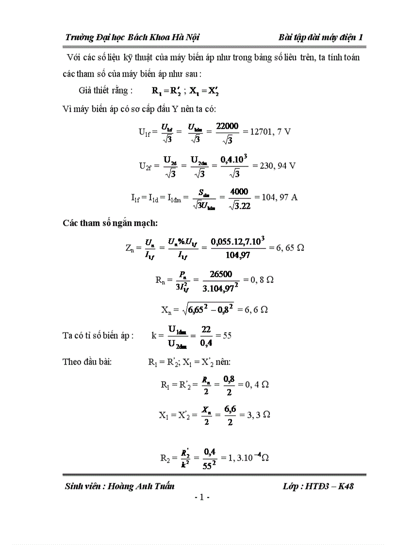 Bài tập dài máy điện 1 1