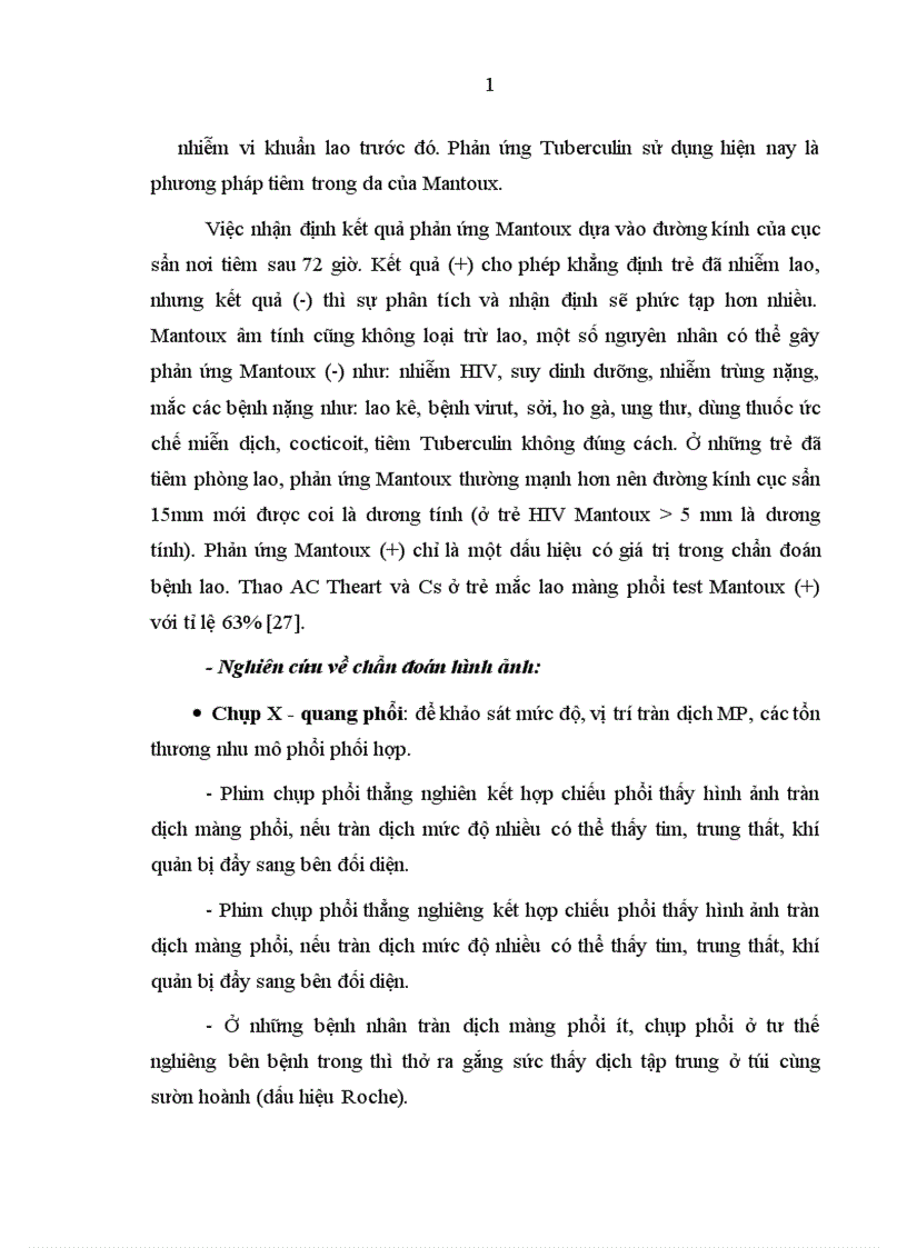 image for page Nghiên cứu đặc điểm lâm sàng cận lâm sàng và kết quả bước đầu điều trị tràn dịch màng phổi do lao ở trẻ em 1