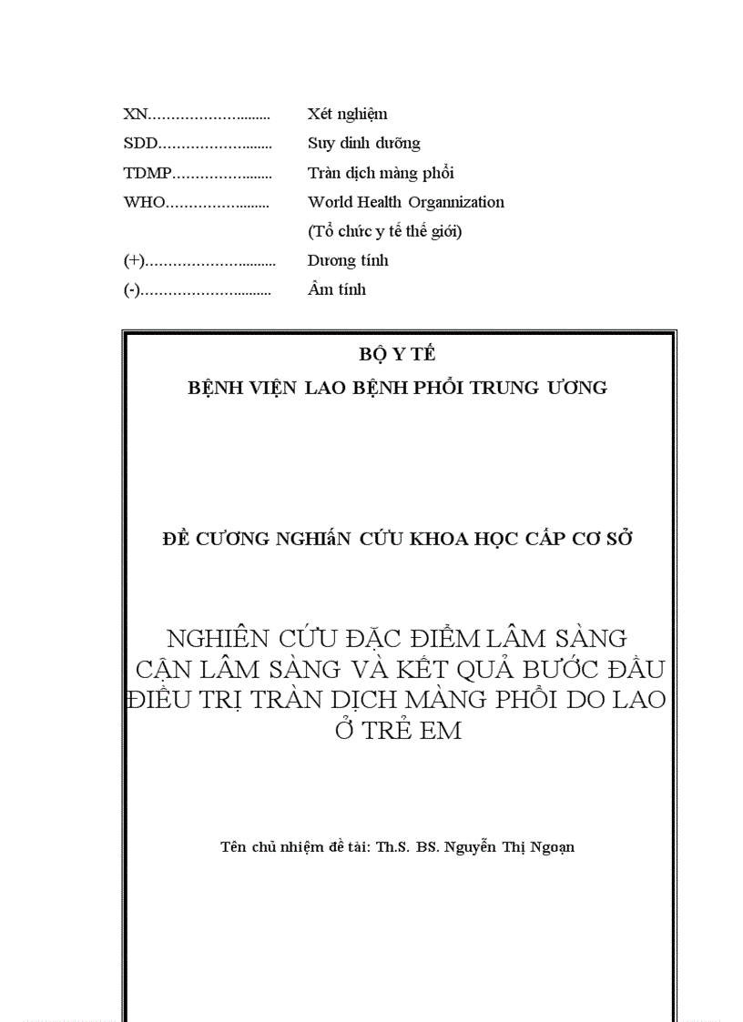 image for page Nghiên cứu đặc điểm lâm sàng cận lâm sàng và kết quả bước đầu điều trị tràn dịch màng phổi do lao ở trẻ em 1