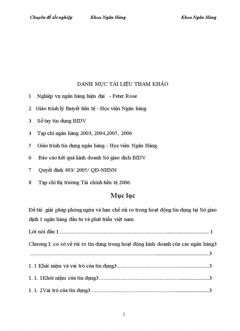 image for page Giải pháp phòng ngừa và hạn chế rủi ro trong hoạt động tín dụng tại Sở giao dịnh 1 ngân hàng đầu tư và phát triển việt nam 1