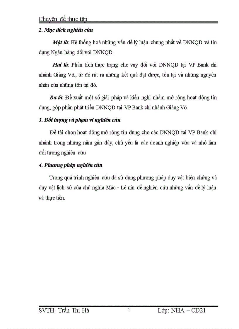 image for page Giải pháp mở rộng hoạt động Tín dụng đối với các Doanh nghiệp Ngoài Quốc doanh tại VP Bank chi nhánh Giảng Võ 1