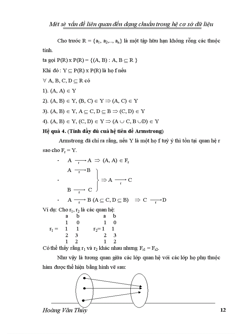 image for page Một số vấn đề liên quan đến dạng chuẩn trong hệ cơ sở dữ liệu 1