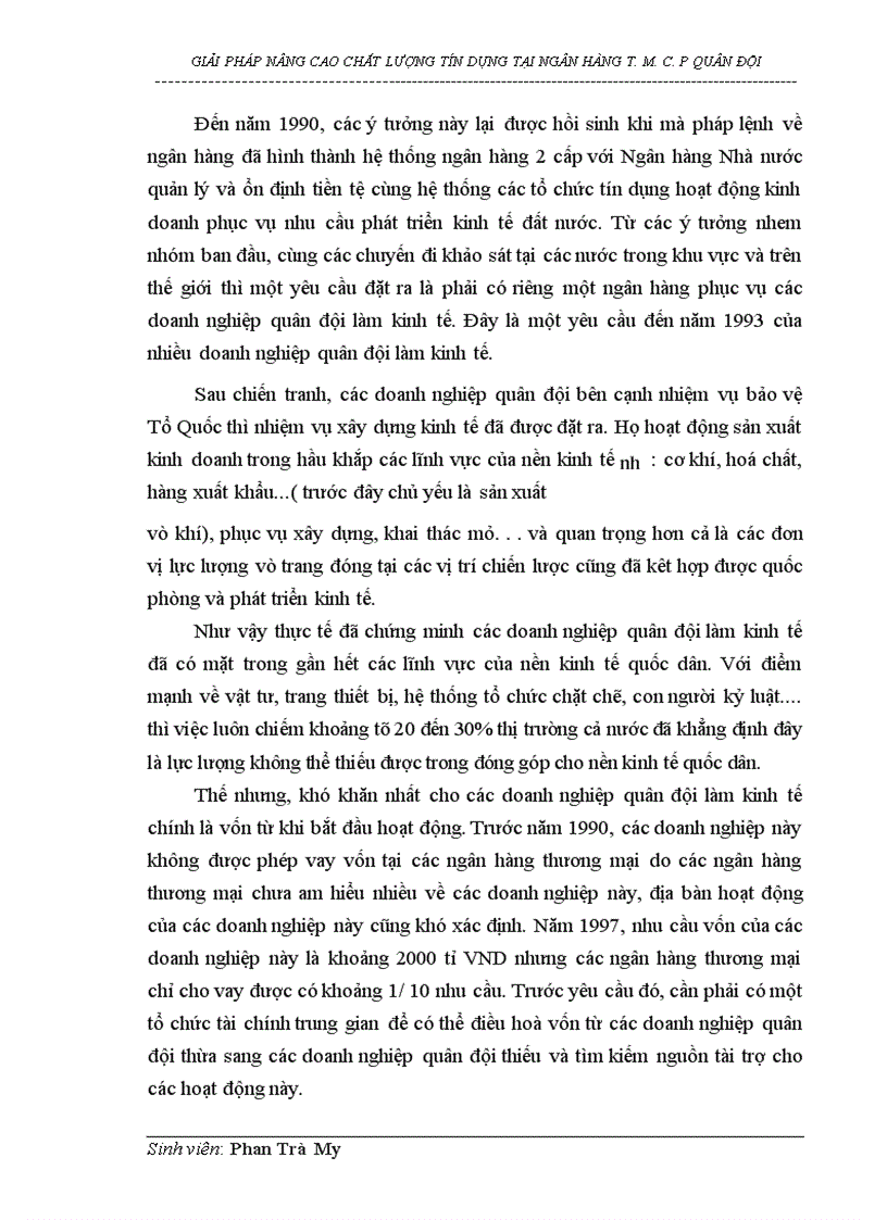 image for page Giải pháp nâng cao chất lượng tín dụng tại Ngân hàng thương mại cổ phần Quân đội 1