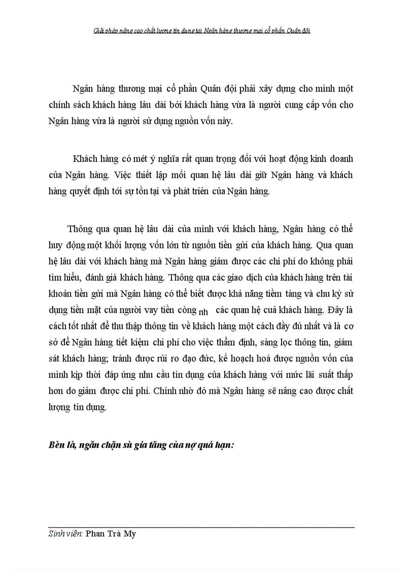 image for page Giải pháp nâng cao chất lượng tín dụng tại Ngân hàng thương mại cổ phần Quân đội 1