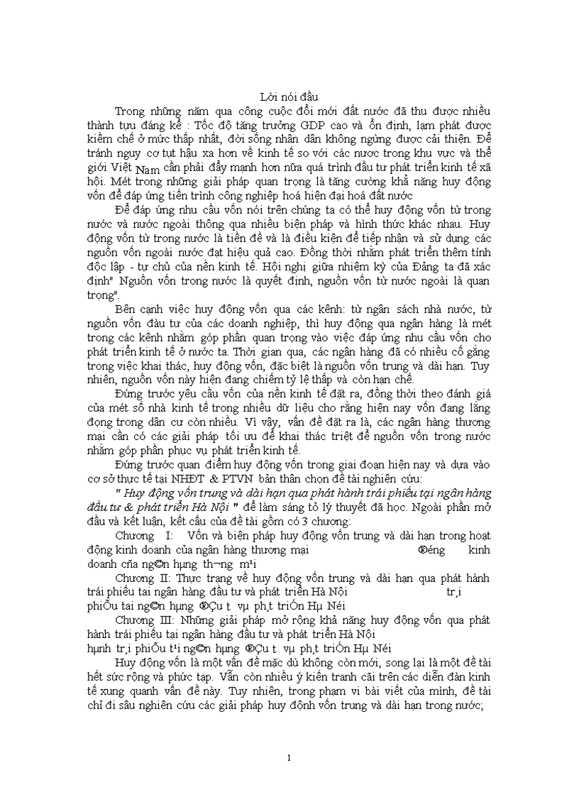 image for page Huy động vốn trung và dài hạn qua phát hành trái phiếu tại ngân hàng đầu tư phát triển Hà Nội 1