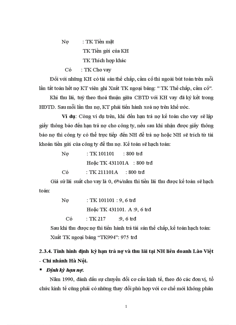 image for page Giải pháp nâng cao hiệu quả nghiệp vụ cho vay và kế toán cho vay tại NH liên doanh Lào Việt Chi nhánh Hà Nội 1