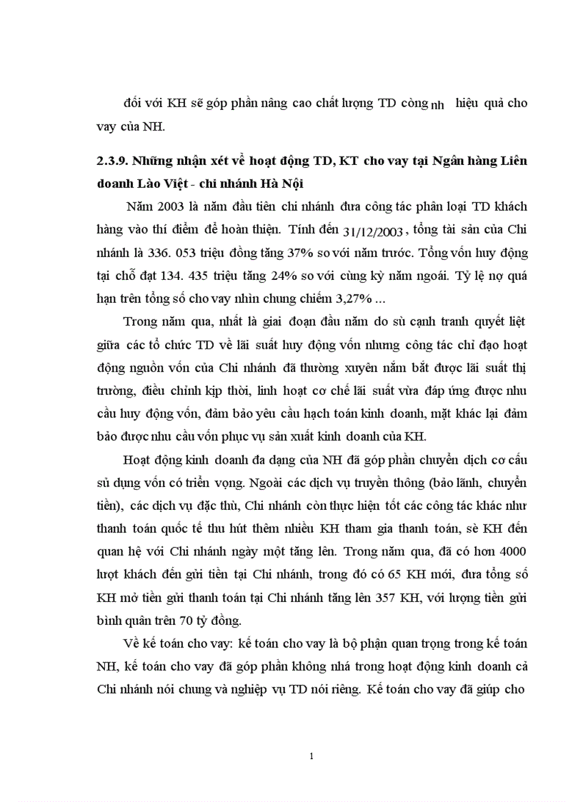 image for page Giải pháp nâng cao hiệu quả nghiệp vụ cho vay và kế toán cho vay tại NH liên doanh Lào Việt Chi nhánh Hà Nội 1
