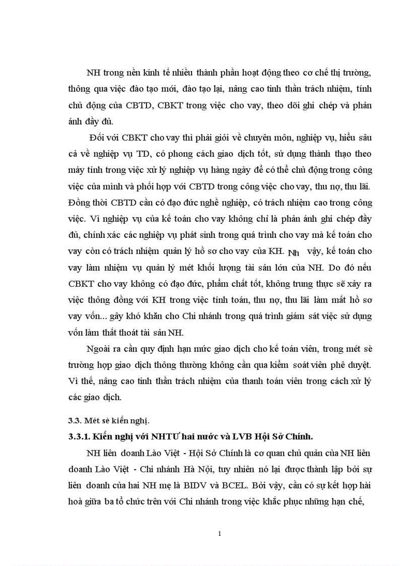 image for page Giải pháp nâng cao hiệu quả nghiệp vụ cho vay và kế toán cho vay tại NH liên doanh Lào Việt Chi nhánh Hà Nội 1
