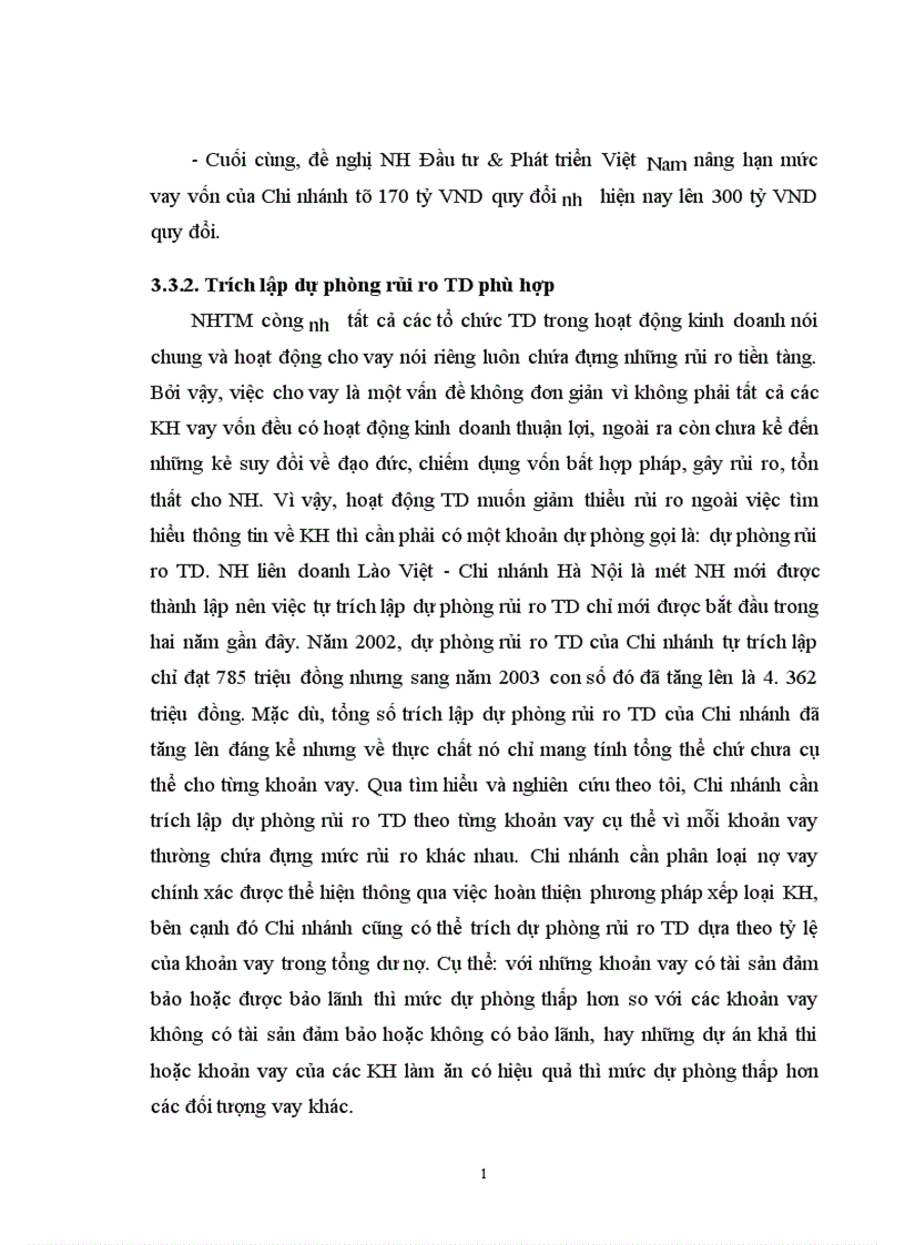 image for page Giải pháp nâng cao hiệu quả nghiệp vụ cho vay và kế toán cho vay tại NH liên doanh Lào Việt Chi nhánh Hà Nội 1