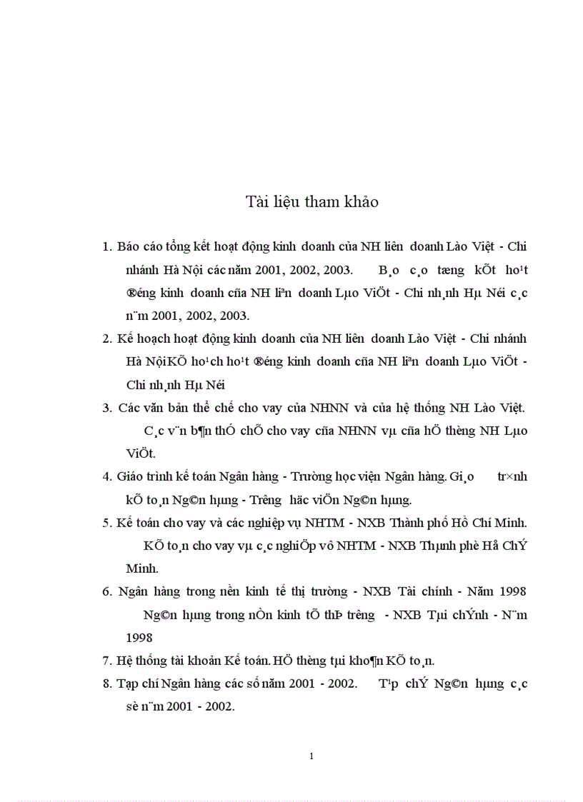 image for page Giải pháp nâng cao hiệu quả nghiệp vụ cho vay và kế toán cho vay tại NH liên doanh Lào Việt Chi nhánh Hà Nội 1