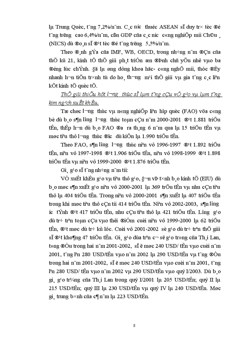 image for page Một số giải pháp nhằm góp phần nâng cao kim ngạch xuất khẩu gạo trong năm 2001