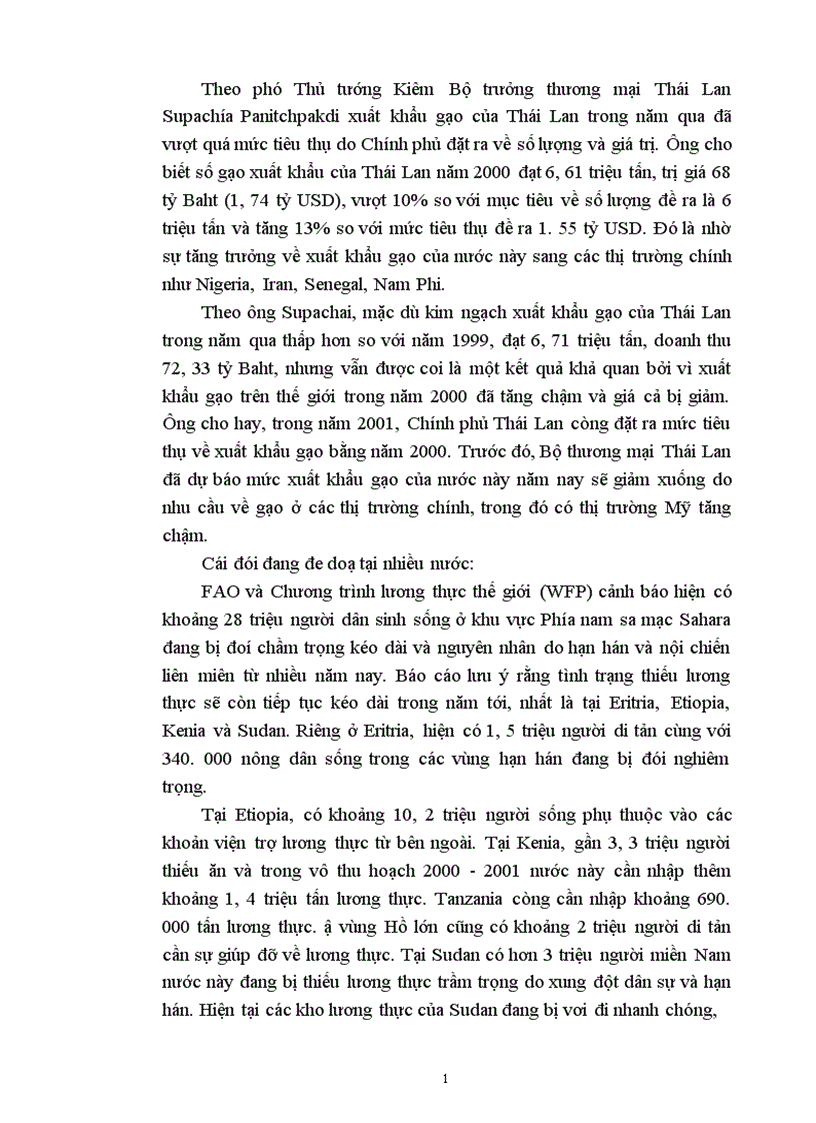 image for page Một số giải pháp nhằm góp phần nâng cao kim ngạch xuất khẩu gạo trong năm 2001