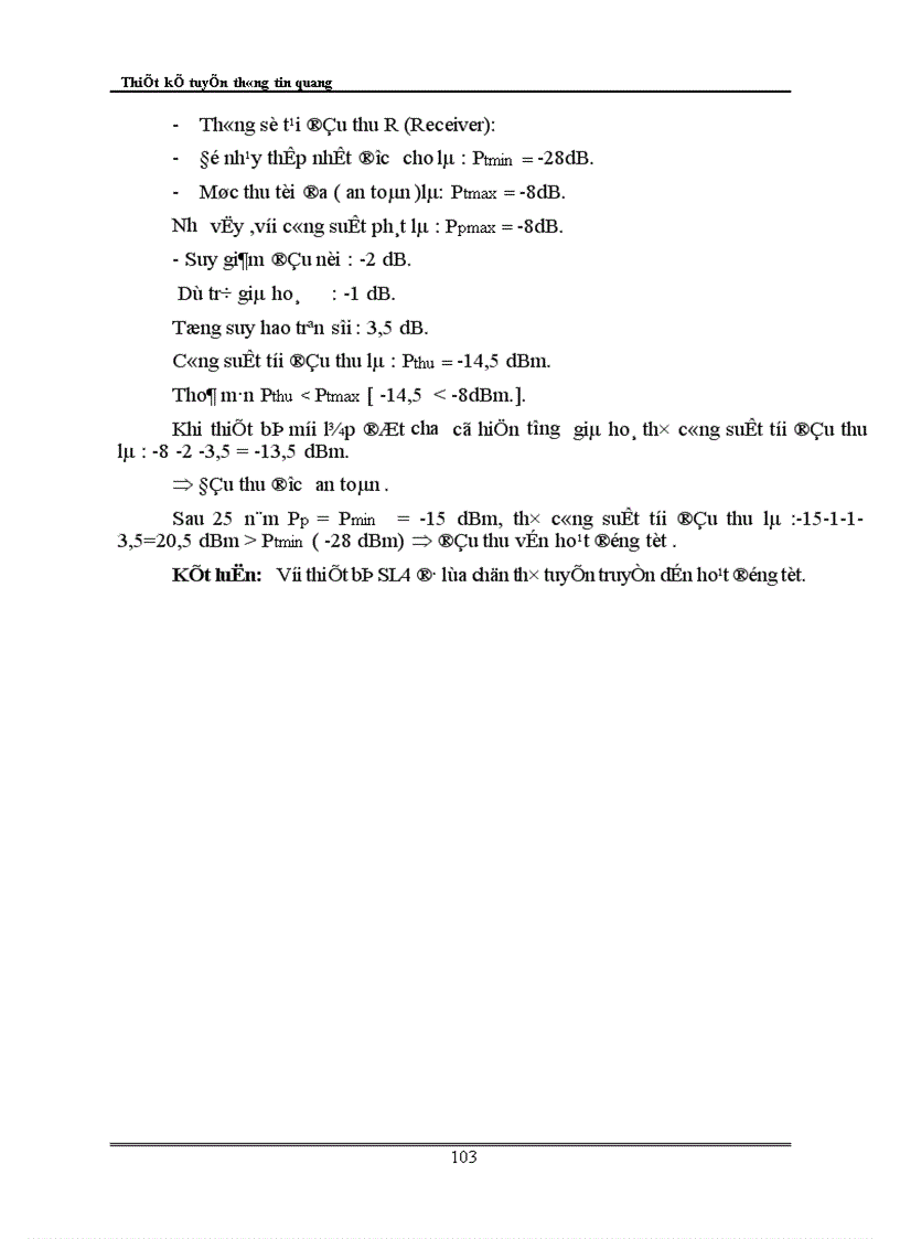 image for page Thiết kế tuyến thông tin quang tốt ngiệp Thông tin quang
