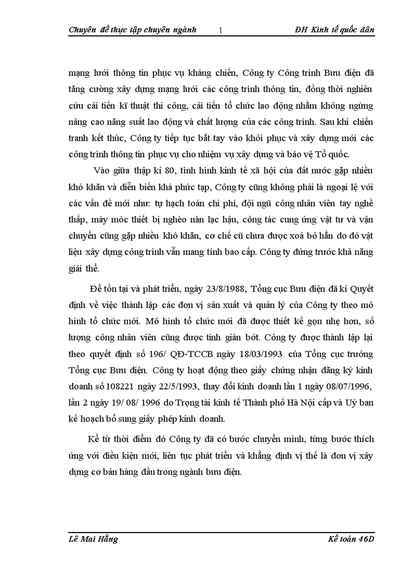 image for page Hoàn thiện kế toán chi phí sản xuất và tính giá thành sản phẩm xây lắp tại Công ty Cổ phần Phát triển Công trình Viễn thông 1