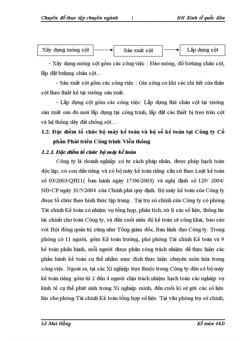 image for page Hoàn thiện kế toán chi phí sản xuất và tính giá thành sản phẩm xây lắp tại Công ty Cổ phần Phát triển Công trình Viễn thông 1