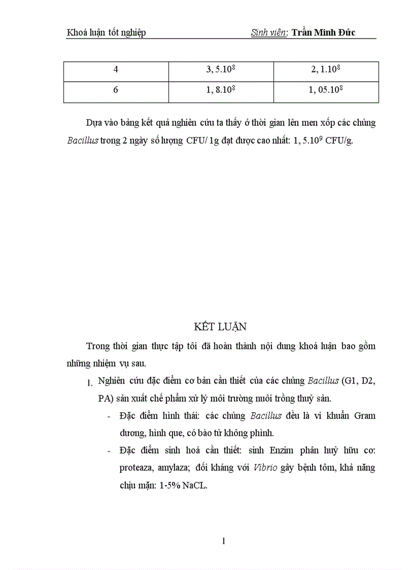image for page Nghiên cứu ảnh hưởng một số yếu tố đến quá trình lên men Bacillus sản xuất chế phẩm xử lý môi trường nuôi trồng thuỷ sản