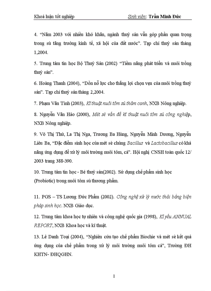 image for page Nghiên cứu ảnh hưởng một số yếu tố đến quá trình lên men Bacillus sản xuất chế phẩm xử lý môi trường nuôi trồng thuỷ sản