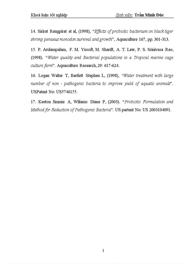image for page Nghiên cứu ảnh hưởng một số yếu tố đến quá trình lên men Bacillus sản xuất chế phẩm xử lý môi trường nuôi trồng thuỷ sản