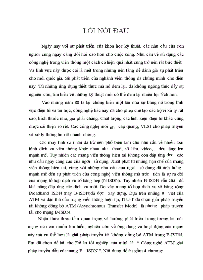 image for page Công nghệ ATM giải pháp truyền dẫn của mạng B ISDN 1