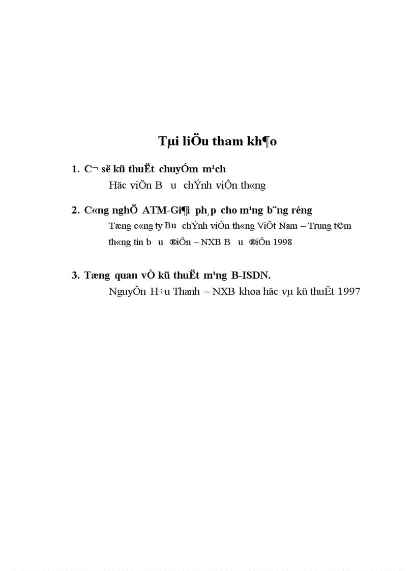 image for page Công nghệ ATM giải pháp truyền dẫn của mạng B ISDN 1