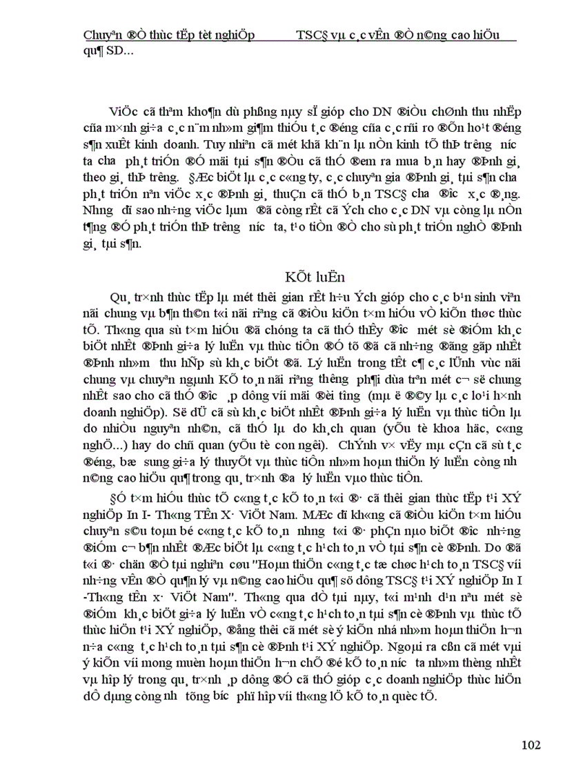image for page Hoàn thiện công tác tổ chức hạch toán TSCĐ với những vấn đề quản lý và nâng cao hiệu quả sử dụng TSCĐ tại Xí nghiệp In I Thông tấn xã Việt Nam 1